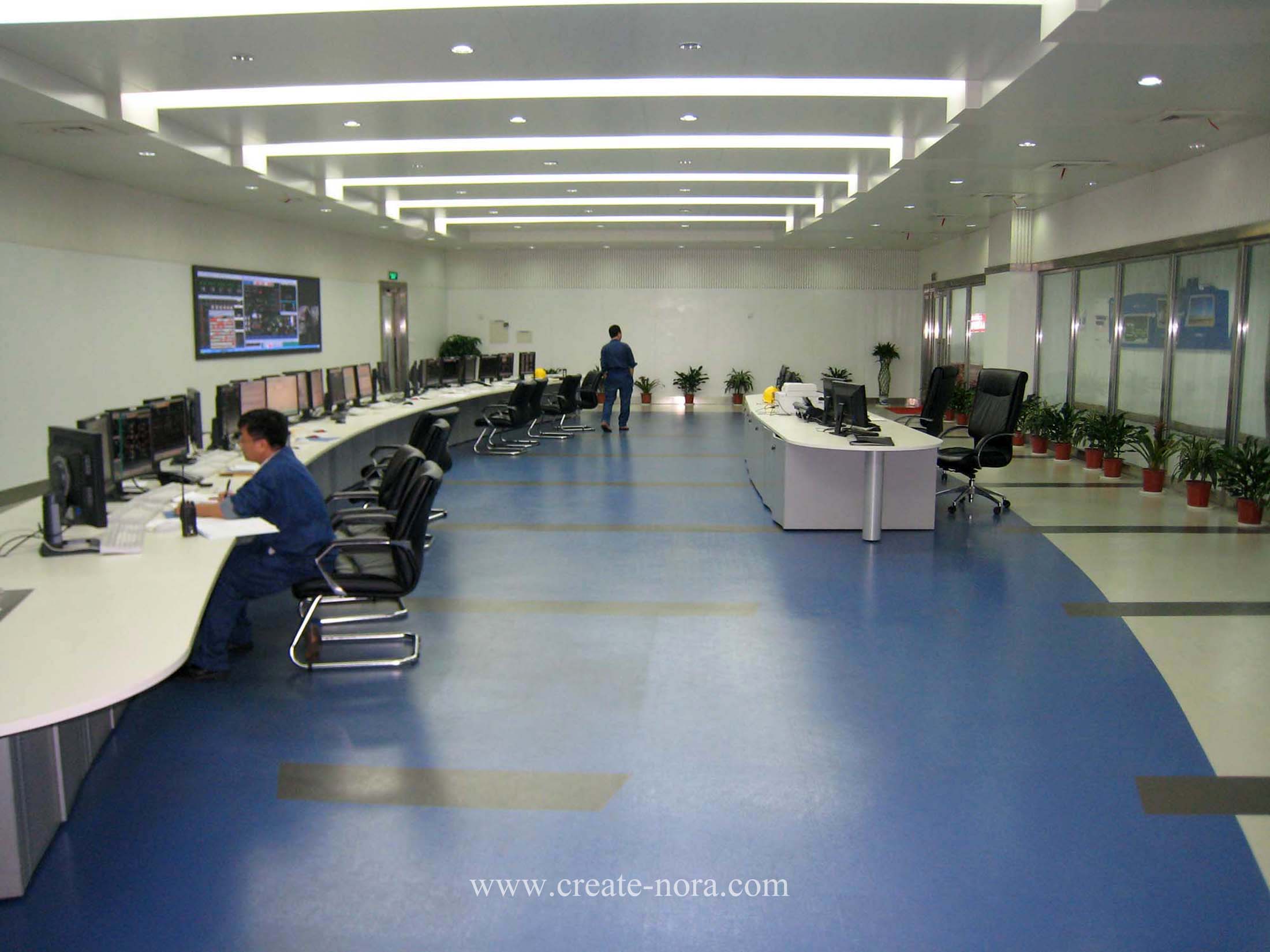 the photo of nora rubber flooring in Central control room of Caojing Power Plant 2